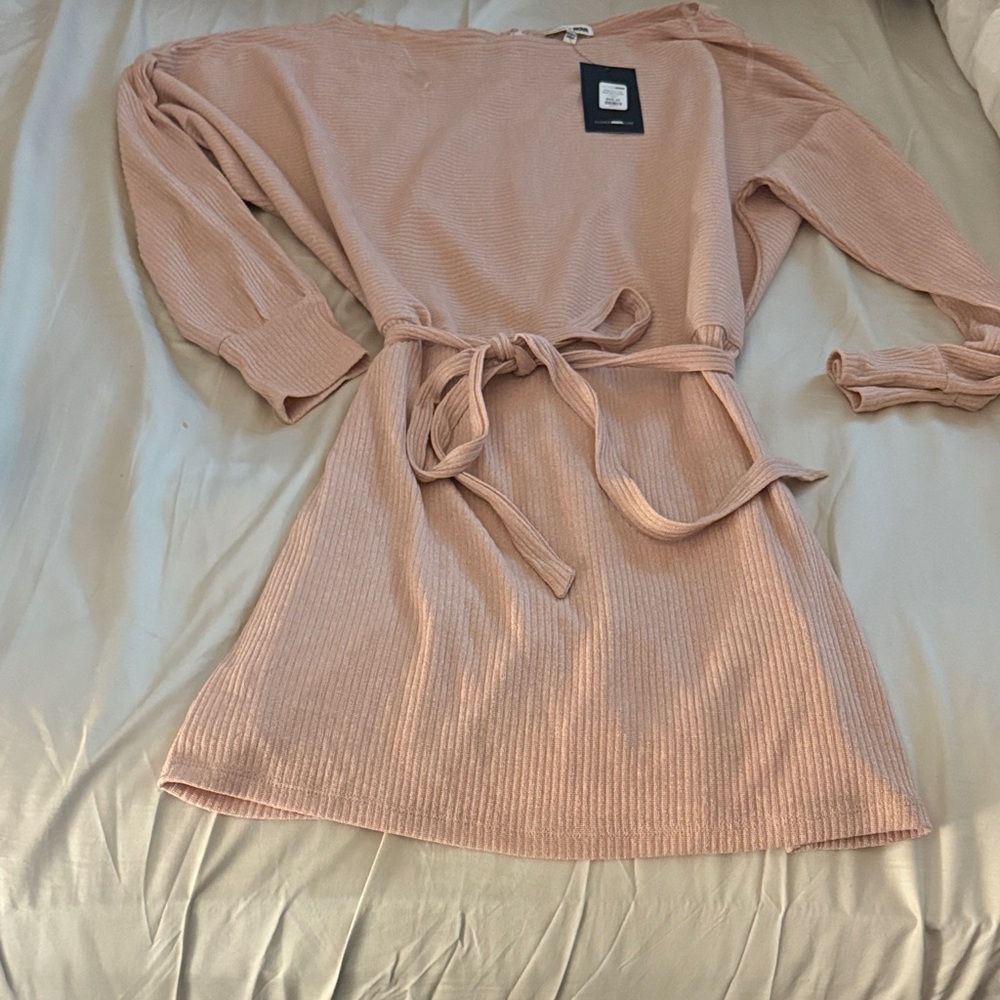 Fashion Nova Pink Long Sleeve Knit Dress